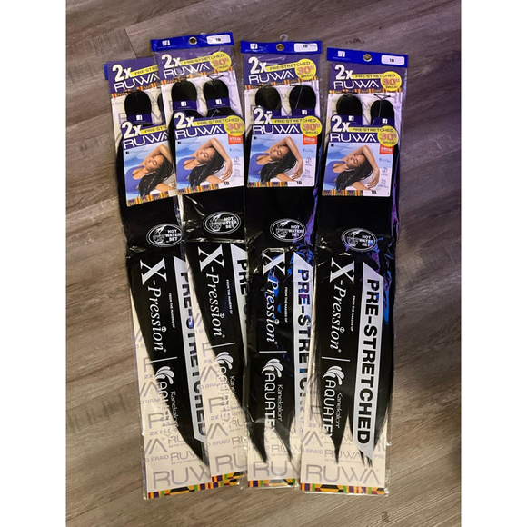 Sensationnel Ruwa Prestretched Braiding Hair 2X (4 packs‎ ) - Picture 2 of 10